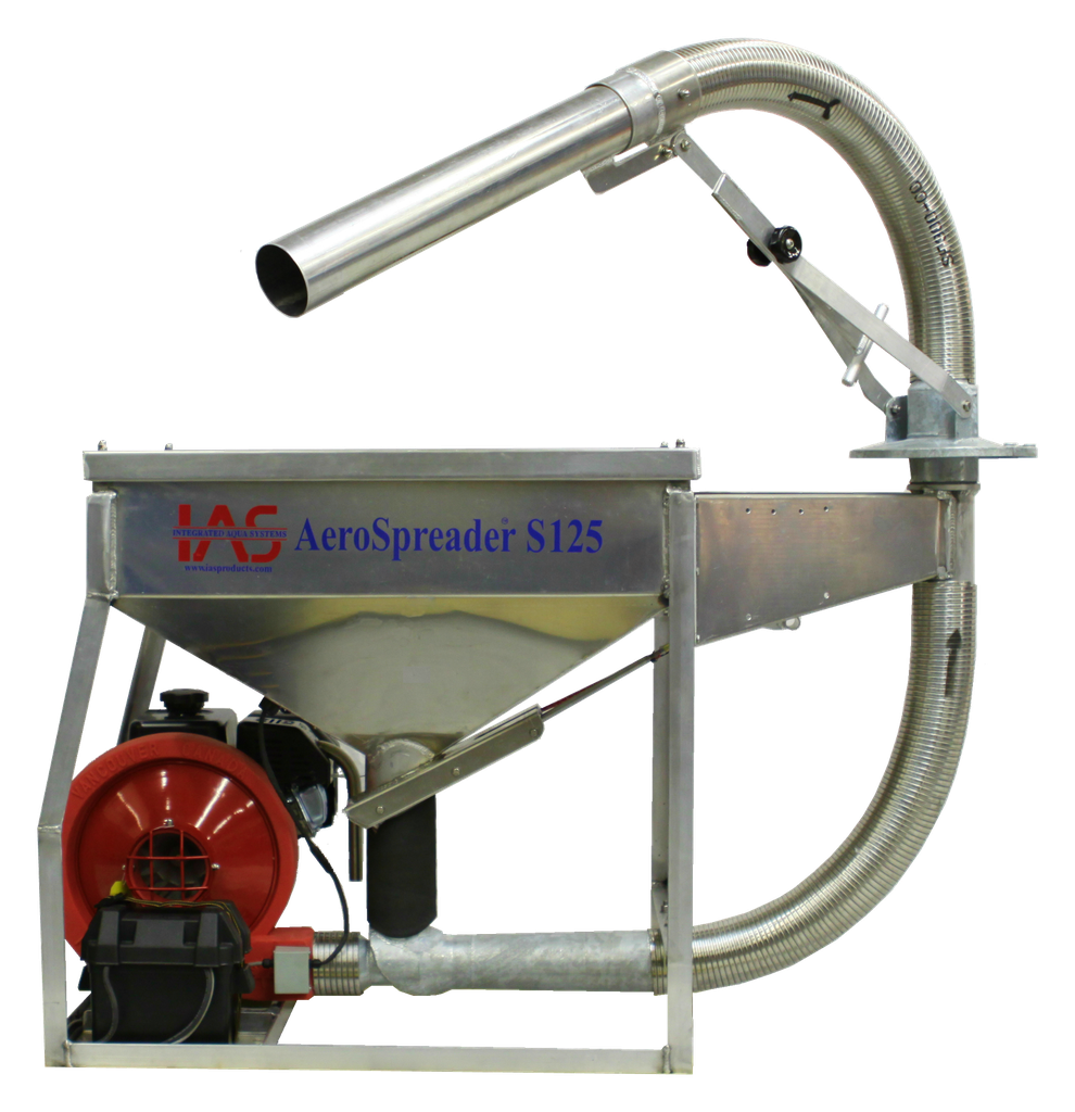 AeroSpreader S125 (4" SS Flex Handheld Hose, Cable Controls, Stationary Skid 125, No Rotate Motor, No Extension Tube)
